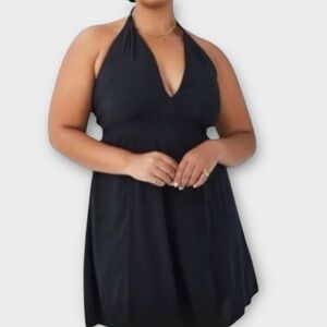 Elegant Black Halter Dress